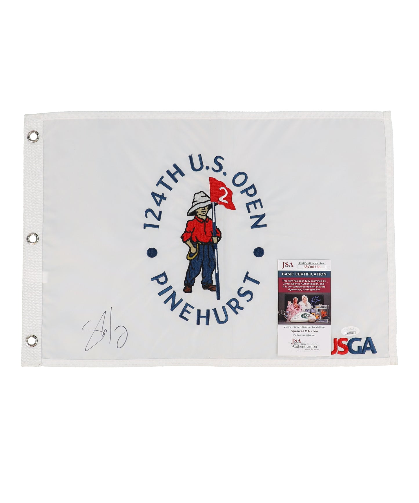 Shane Lowry Signed 2024 "124th U.S. Open Pinehurst" Golf Pin Flag (JSA)