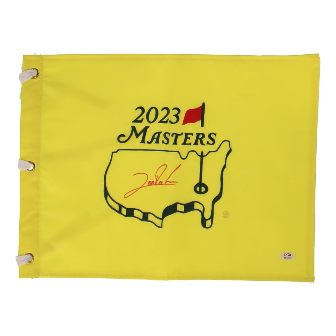 Jon Rahm Signed 2023 Masters Tournament Golf Pin Flag - Event Winner (PSA)