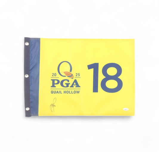 Justin Rose Signed 2025 PGA Championship Golf Pin Flag (JSA)