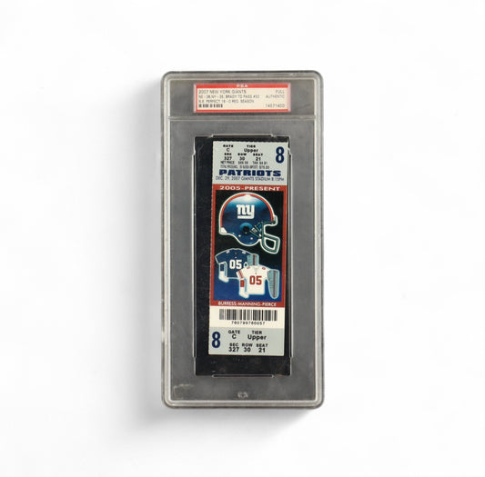 2007 Patriots Perfect Season Brady 50th TD Pass Game Ticket Stub (PSA)