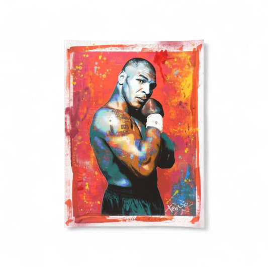 "Iron Mike Tyson" Painting 18x24 2025 Original Mixed Media by Tadas Zaicikas | TedyZet (Zaicikas)